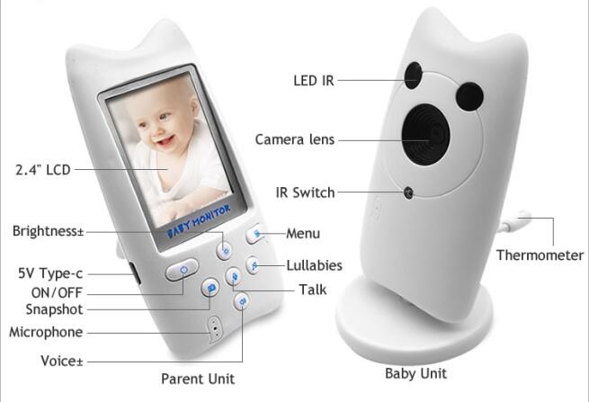 2.4 inch wireless camera standby music baby camera